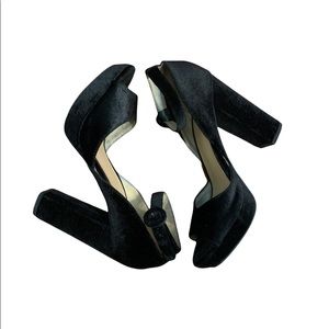 Nine West Black Velvet Heels